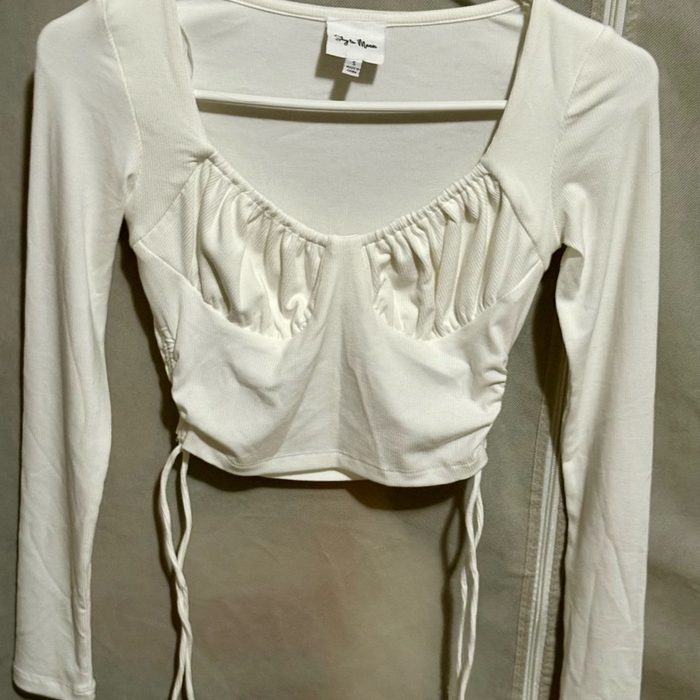 White Ruched Two-Piece Set - Picture 6 of 8